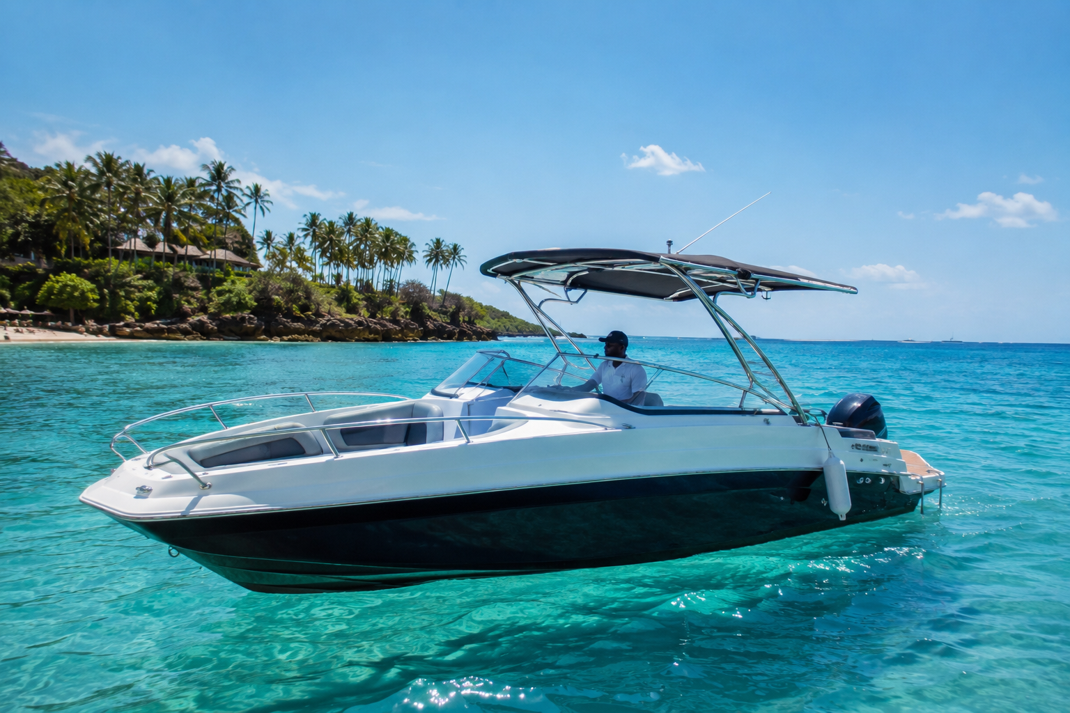 Island excursion on the sea
